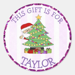 Persoonlijke kerstkerstman en -Labels Ronde Sticker