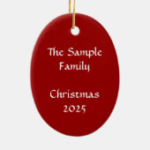 Persoonlijke kerstkerstversiering keramisch ornament (Achterkant)