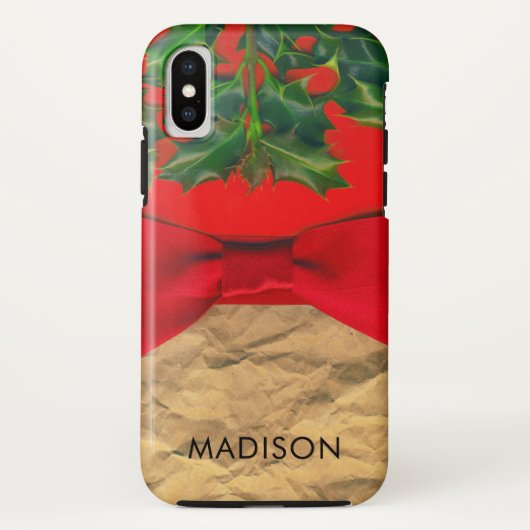 Persoonlijke kerstkleppen en rode bogen Case-Mate iPhone case (Achterkant)