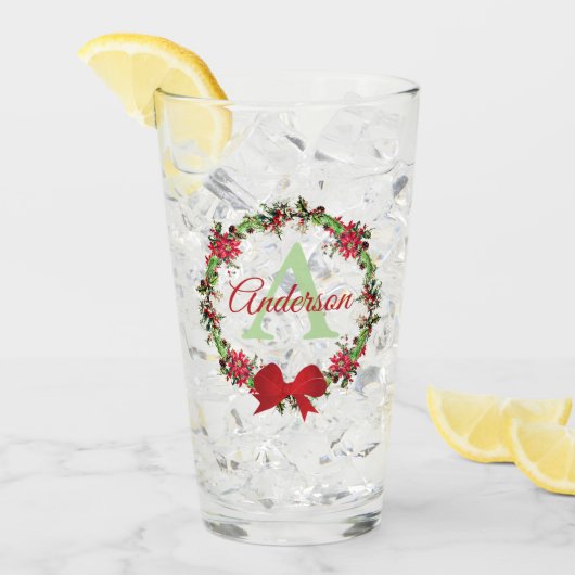 Persoonlijke kerstkrans glas (Voorkant ijs)