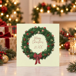 Persoonlijke Kerstkrans Jaar Plat Kaart