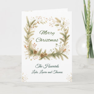 Persoonlijke Kerstkranskaart met Merry Christmas Kaart