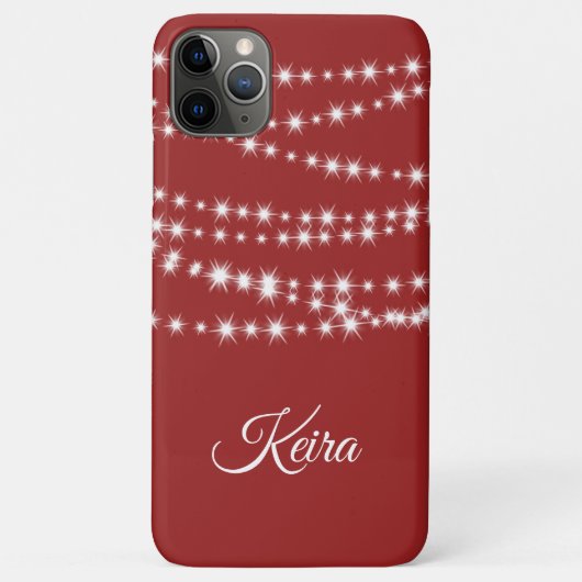 Persoonlijke kerstlampjes op rode iPhone-draagtas Case-Mate iPhone Case (Achterkant)