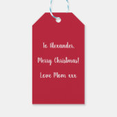 Persoonlijke kerstliefde van mama cadeaulabel (Achterkant)