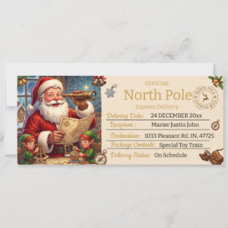 Persoonlijke Kerstman Bezorgingsnota, Noordpool Kaart