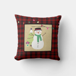 Persoonlijke Kerstman Buffalo Plaid voor Kinderen Kussen