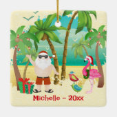 Persoonlijke kerstman en beugel keramisch ornament (Achterkant)