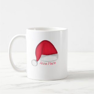 Persoonlijke kerstman hoed kerst mok