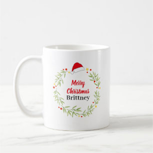 Persoonlijke Kerstman Hoed Krans Koffiemok