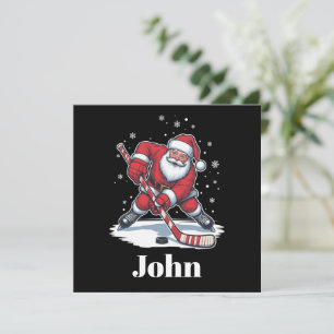 Persoonlijke Kerstman IJshockey Kerst Sport Feestdagenkaart