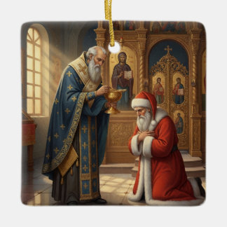 Persoonlijke Kerstman in een Oosters-orthodoxe ker Keramisch Ornament