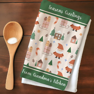 Persoonlijke Kerstman Keuken Santa Claus Patroon Theedoek