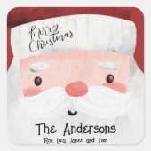 Persoonlijke Kerstman Prettig Kerstfeest Vierkante Sticker (Voorkant)
