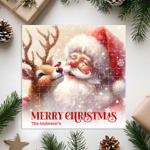 Persoonlijke Kerstman Rudolph Kerst Kinderen Vakan Legpuzzel
