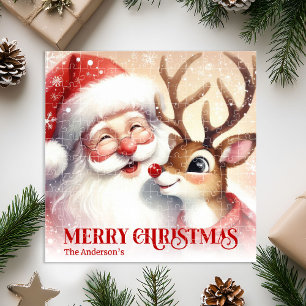 Persoonlijke Kerstman Rudolph Kerstcadeau voor Kin Legpuzzel