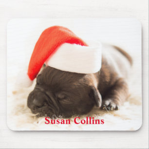 Persoonlijke Kerstman Santa Hond Puppy Muismat