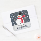 Persoonlijke kerstman vierkante sticker (Envelop)