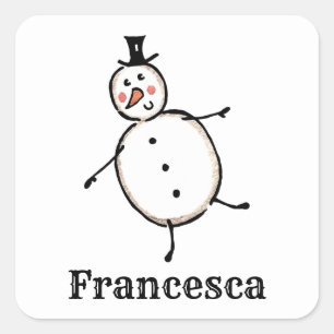 Persoonlijke kerstman vierkante sticker