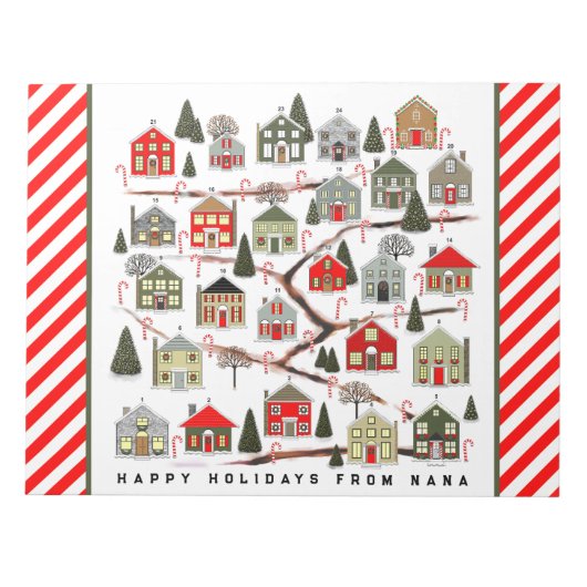 Persoonlijke Kerstmis Adventkalender Notitieblok (Voorkant)