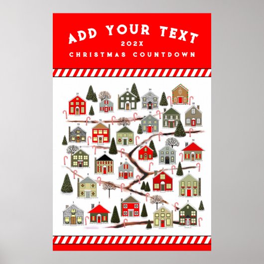 Persoonlijke Kerstmis Adventkalender Poster (Voorkant)