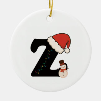 Persoonlijke Kerstmis Alfabet Letter Z Keramisch Ornament