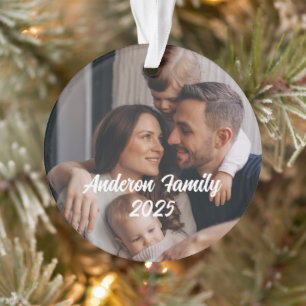 Persoonlijke Kerstmis Familie Aangepaste Foto Teks Ornament