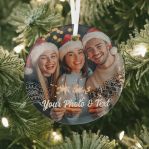 Persoonlijke Kerstmis Familie Foto Ornament 2025
