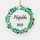 Persoonlijke kerstmis keramisch ornament (Voorkant)