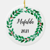 Persoonlijke kerstmis keramisch ornament (Achterkant)