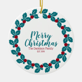 Persoonlijke kerstmis keramisch ornament