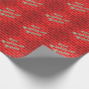 Persoonlijke Kerstmis met Rode Baksteen Cadeaupapier