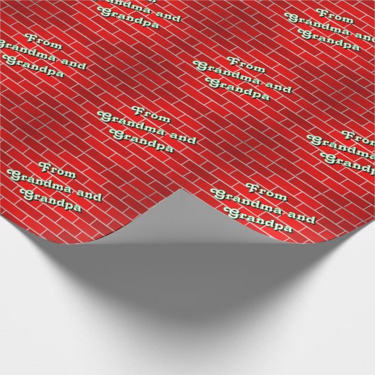 Persoonlijke Kerstmis met Rode Baksteen Cadeaupapier (Hoek)