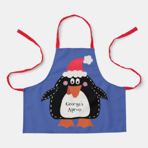 Persoonlijke kerstmis pinguïn schort