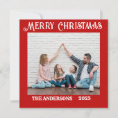 Persoonlijke Kerstmis Plat Vakantiekaart Feestdagenkaart (Voorkant)