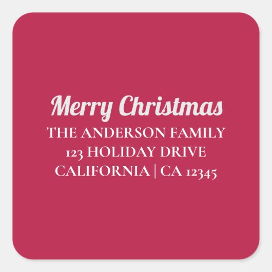 Persoonlijke Kerstmis Retouradres Sticker (Voorkant)