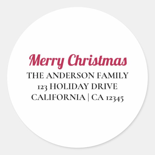 Persoonlijke Kerstmis Retouradres Sticker (Voorkant)
