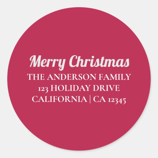 Persoonlijke Kerstmis Retouradres Sticker (Voorkant)