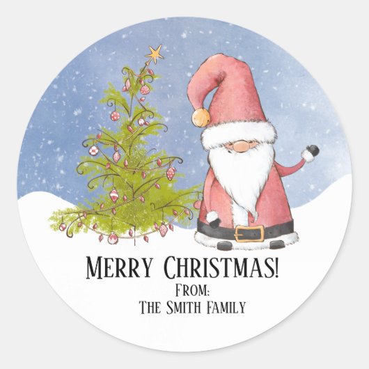 Persoonlijke kerstmis ronde sticker (Voorkant)
