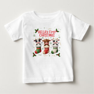Persoonlijke Kerstmis T-shirt voor Baby's Eerste K