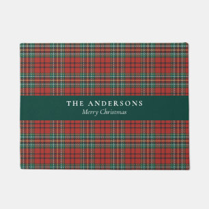 Persoonlijke Kerstmis Tartan Plaid Welkomstmat  Deurmat