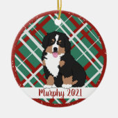 Persoonlijke kerstmis van Bernese Mountain Dog Keramisch Ornament (Voorkant)