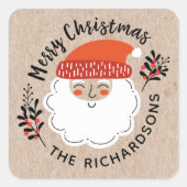 Persoonlijke kerstmis vierkante sticker (Voorkant)
