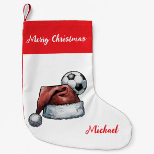 Persoonlijke Kerstmis Voetbal met hoed kerstman Kleine Kerstsok