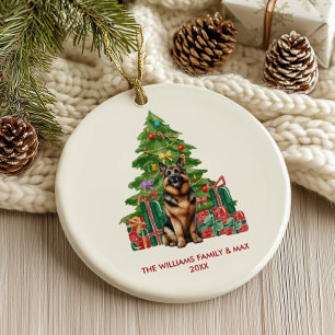 Persoonlijke Kerstmis voor Duitse Herdershond Keramisch Ornament