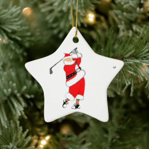 Persoonlijke Kerstmis voor Golfers Keramisch Ornament