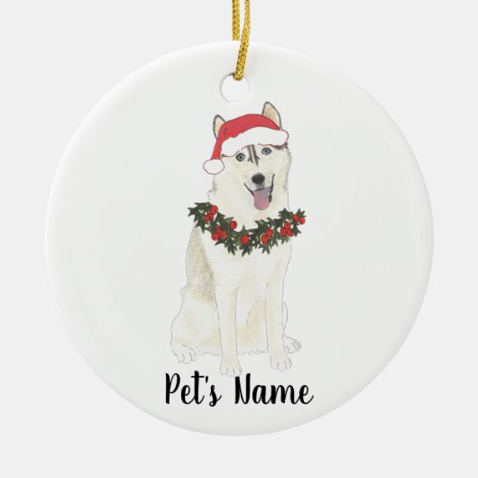Persoonlijke Kerstmis voor Husky Keramisch Ornament (Voorkant)