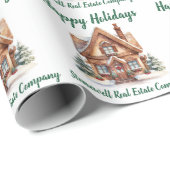 Persoonlijke Kerstmis Zakelijke Onroerend Goed Cadeaupapier (Rol Hoek)