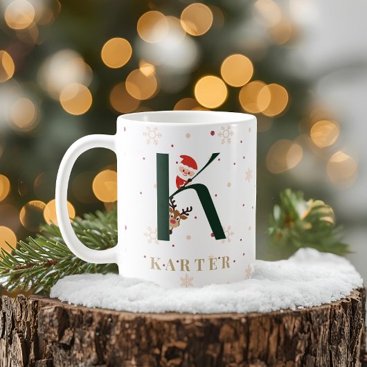 Persoonlijke Kerstmonogram K Mok