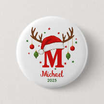 Persoonlijke Kerstmonogram M Kerstman Hoed