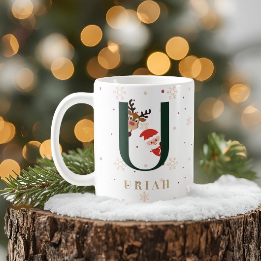 Persoonlijke Kerstmonogram U Mok